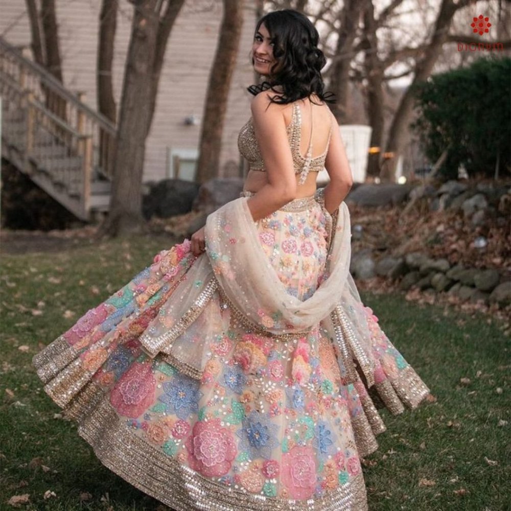 Designer Heavy Work Partywear Lehenga with Dupatta - Picture 4 of 13